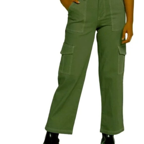 HT Denim Army Green Cargo Pants (Women, size 7) - Picture 1 of 6
